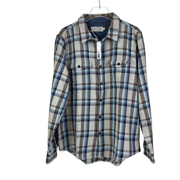 Outerknown Blanket Shirt Men's Size L Plaid Organic Cotton Heavy NWT MSRP $168 - Picture 1 of 7